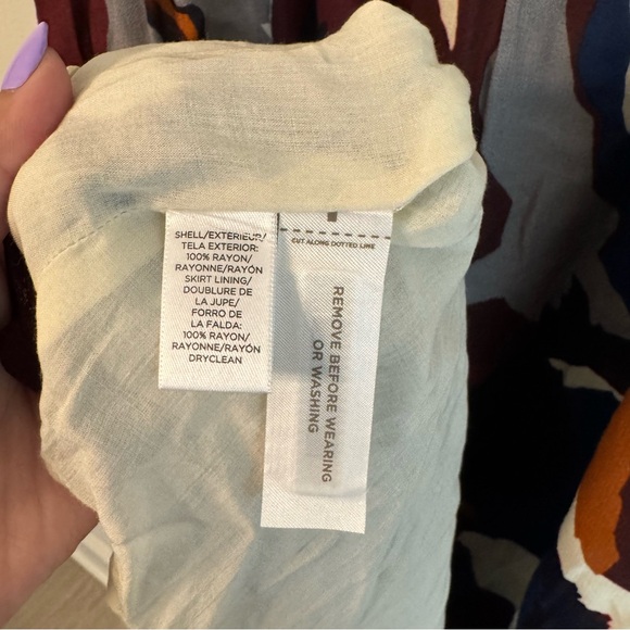 NEW LOFT Abstract Print Spaghetti Strap MIDI Dress - Picture 3 of 5